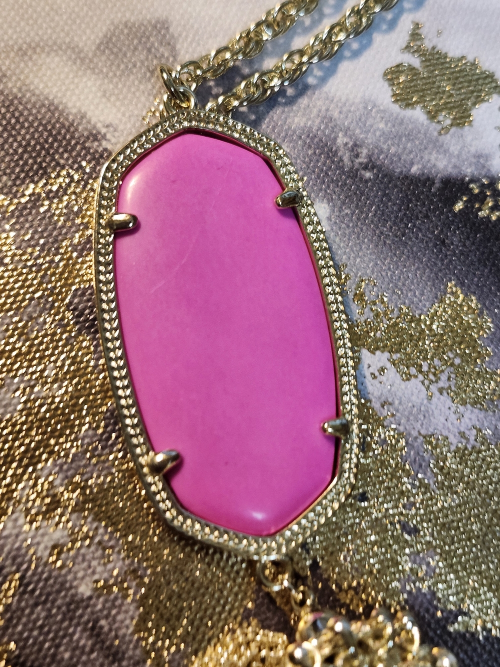 Kendra Scott Gold Tassel Necklace with Pink Pendant - Picture 5 of 16